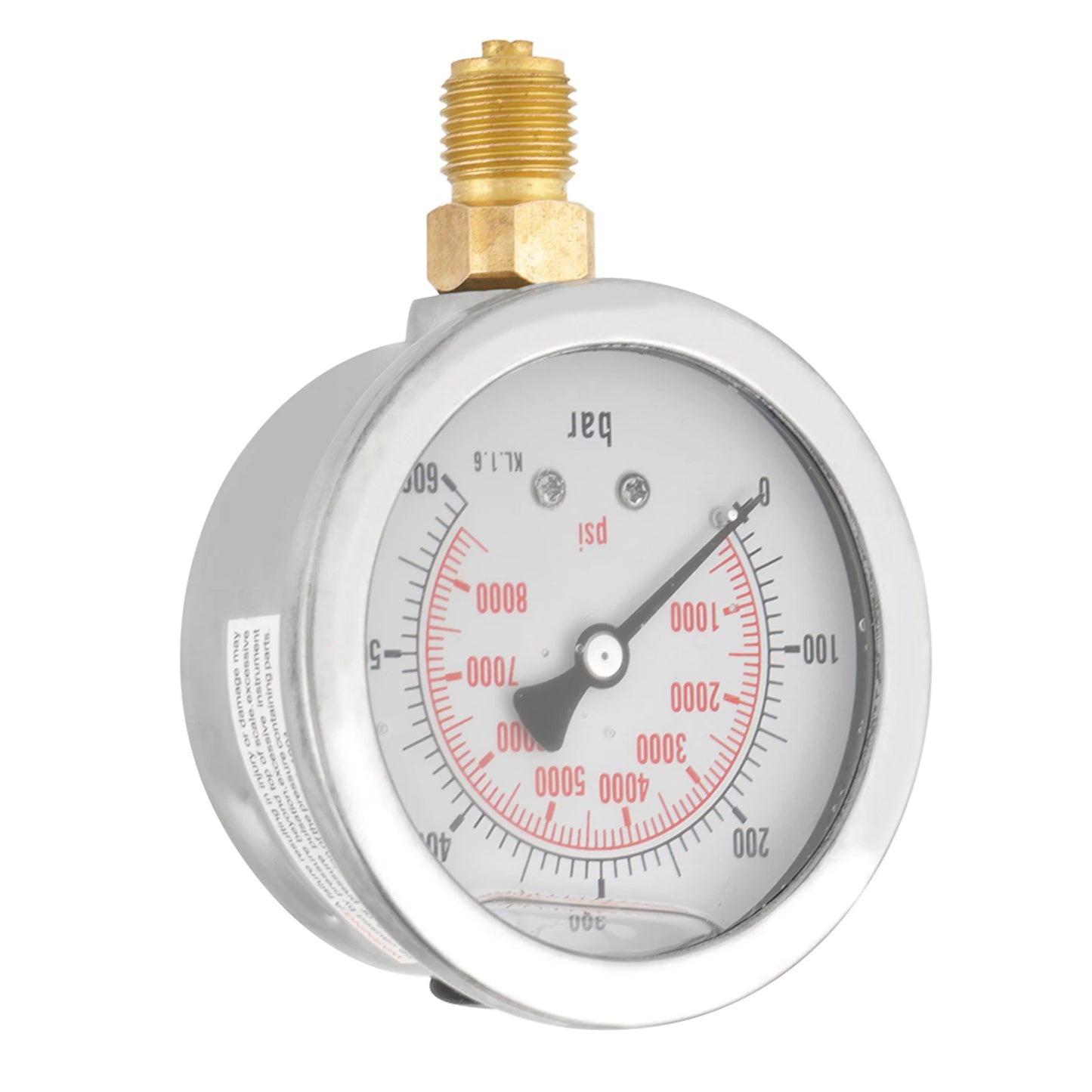 Pressure Gauge Meter Measuring Tool 0-600Bar 1 4 Dial Hydraulic Water