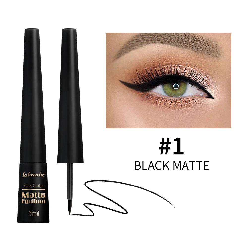 Waterproof Eyeliner Pen Matte Liquid Eyeliner 17H Long Wear Sweat Proof Smudgeproof Stain-free Ultra-fine Liquid Cosmetics Peaceful Pleasures Health and Wellness 1 Black Matte