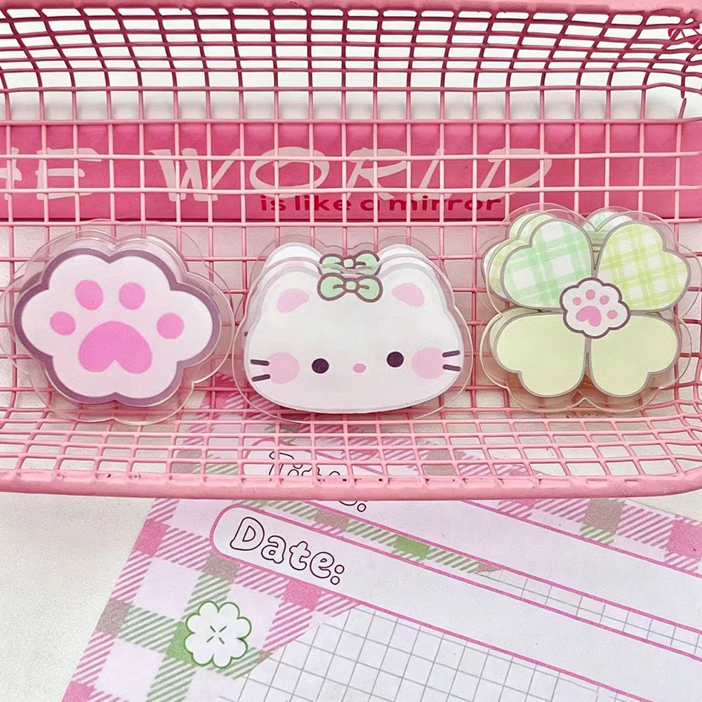 3 Acrylic Clip Simple Cute Double-sided Pattern Fresh Long Tail File