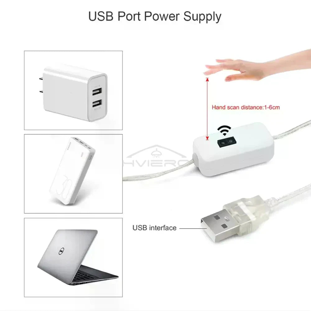 5M Hand Wave Sensor LED Strip Light | USB 5V Waterproof