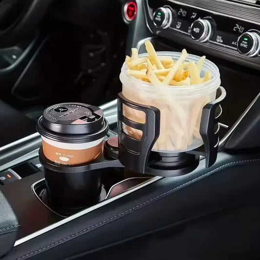 Dual Layer Car Cup Holder | 360° Rotating Beverage & Phone Organizer Car Cup Holder Peaceful Pleasures Health and Wellness