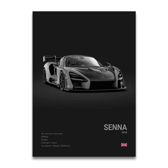 McLaren Supercar Canvas Wall Art – Senna 720S P1 765LT Print