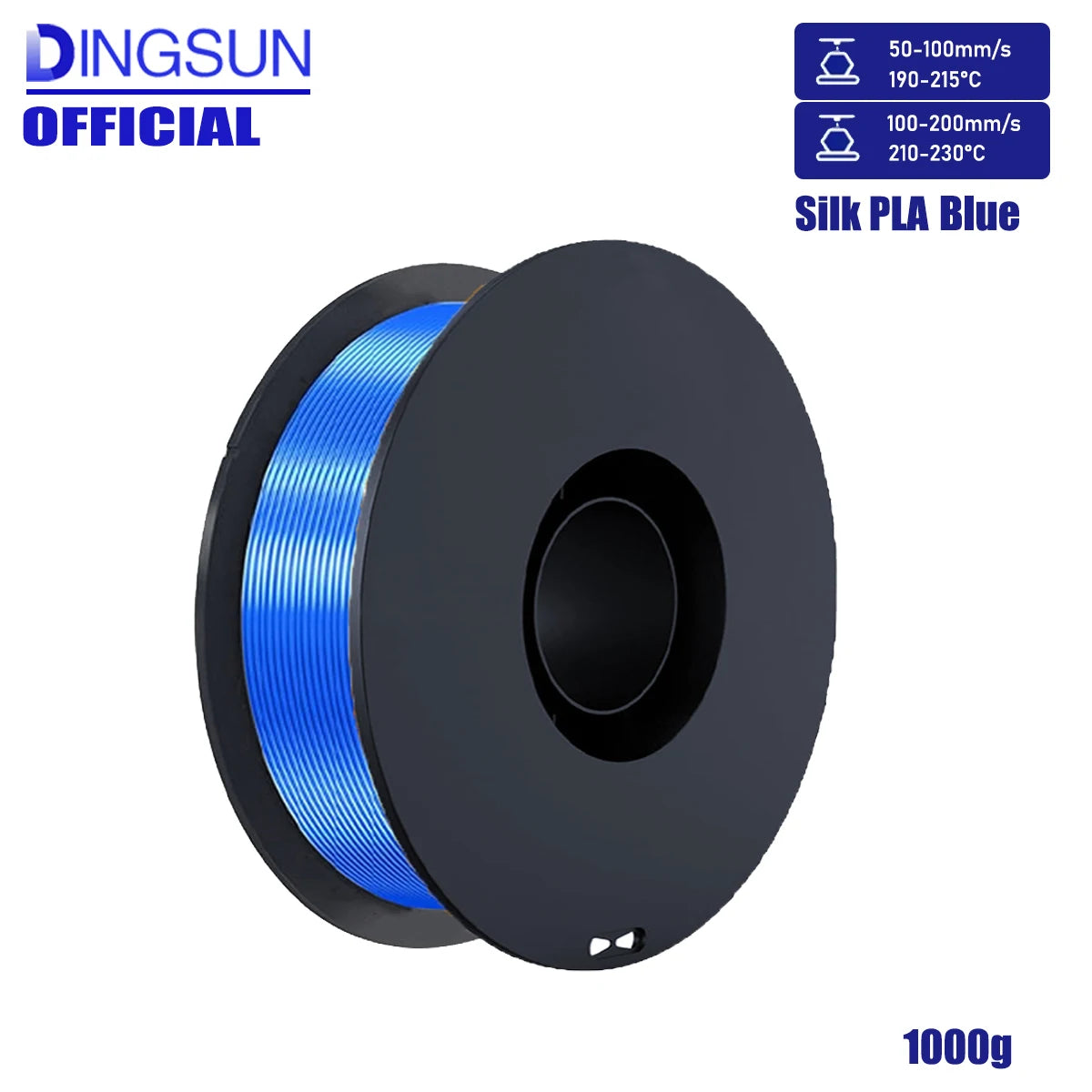 DINGSUN 3D Silk PLA+ Filament 1.75mm Multicolor 200g–1kg Spool