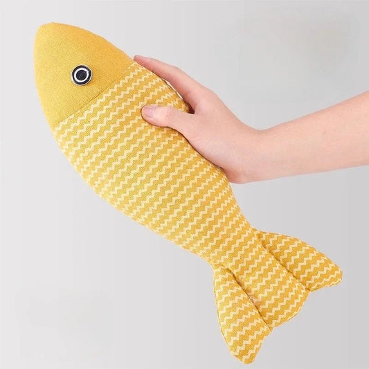 Interactive Catnip Fish Cat Toy – Teaser Stick & Chew Toy Cat Catnip Toy Peaceful Pleasures Health and Wellness