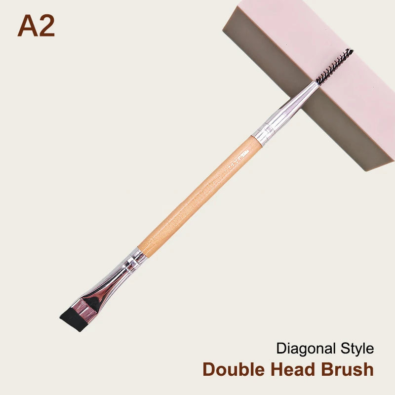 2-in-1 Eyebrow & Eyelash Comb Makeup Brush Set Dual Ended Flat/Angled Spoolie Brush Makeup Tool for Eyebrows And Lashes Peaceful Pleasures Health and Wellness A2