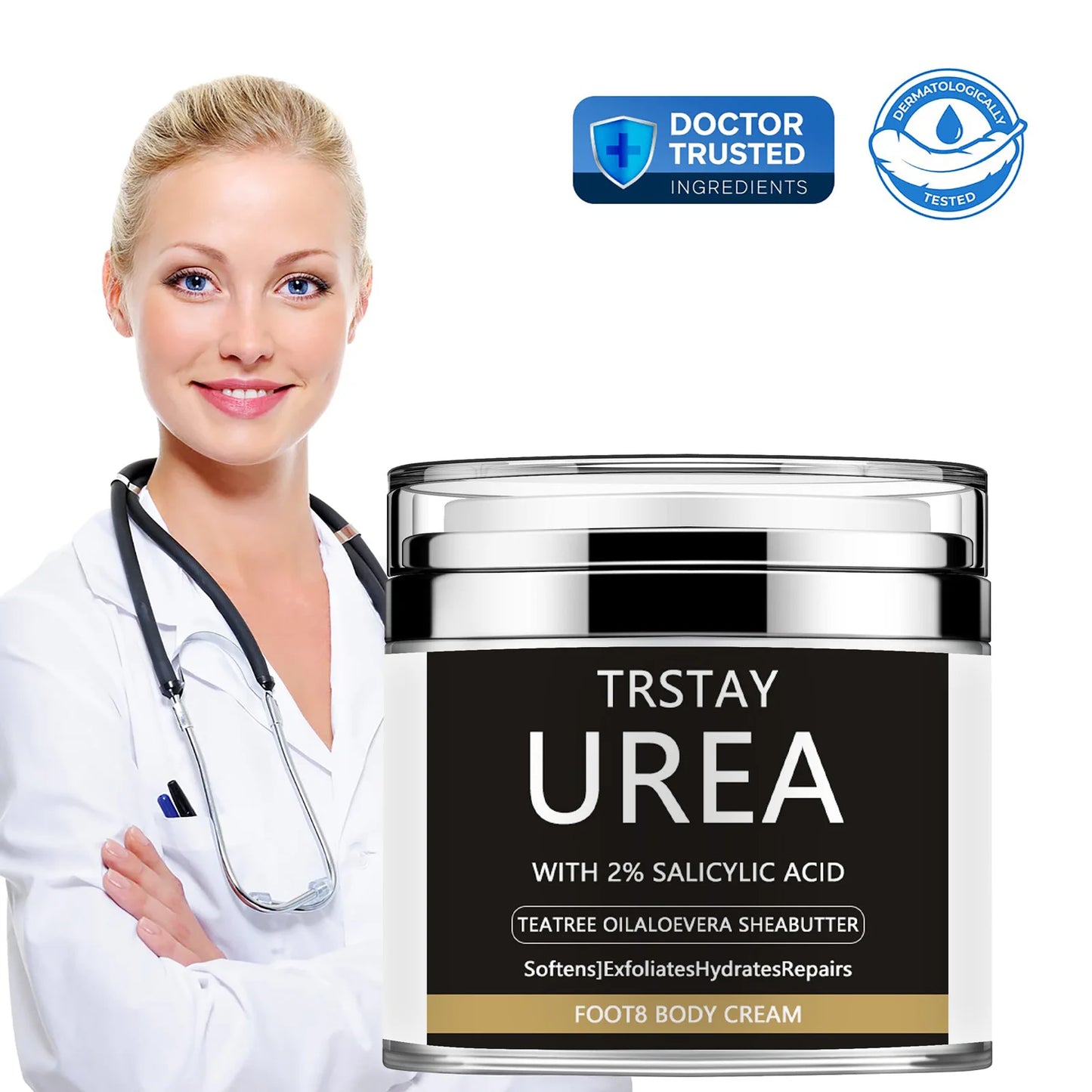 Urea Cream 40 Percent for Feet, Urea Foot Cream for Dry Cracked Heels Feet Knees Elbows, 40% Urea Foot Repair Lotion with 2% Peaceful Pleasures Health and Wellness