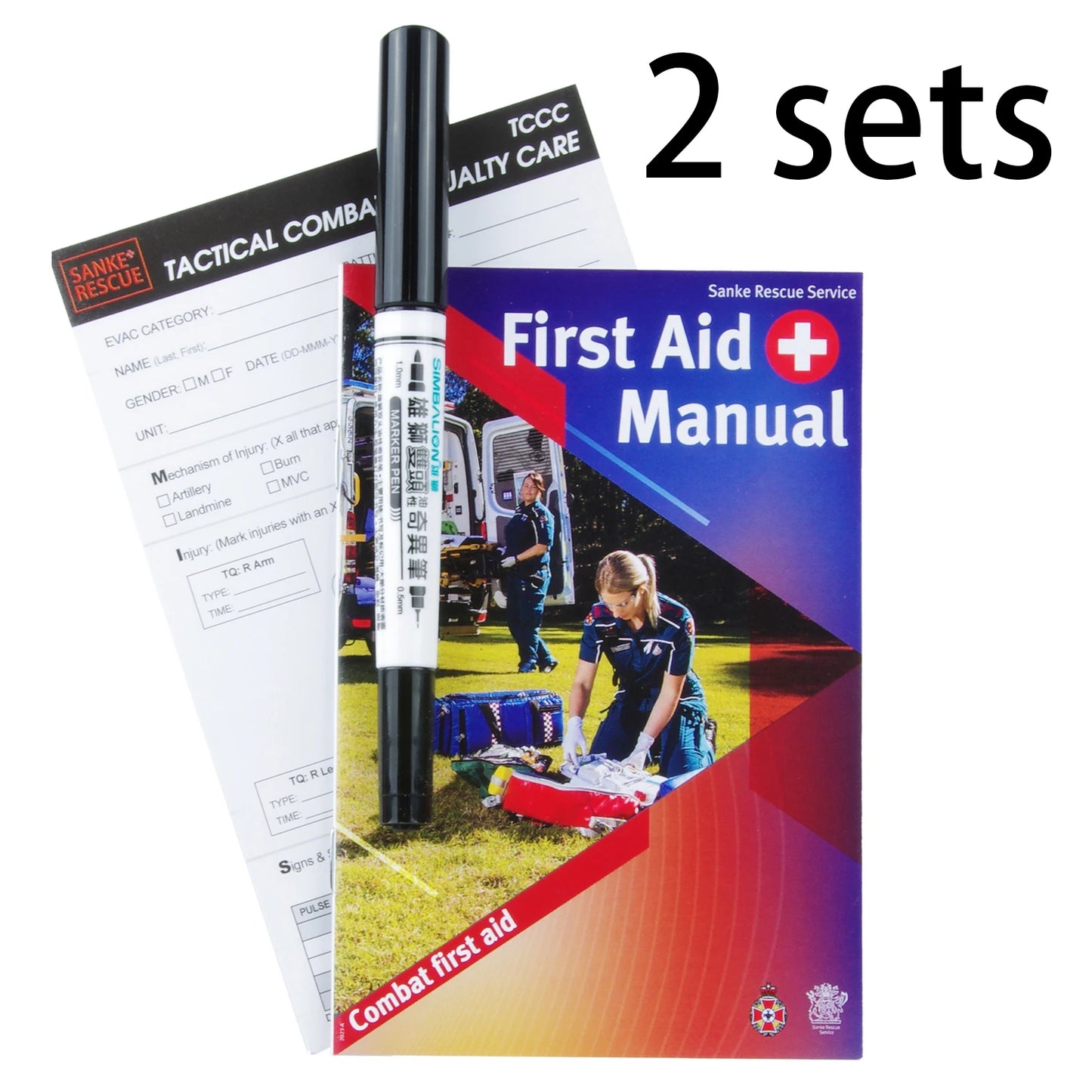 Sanke Rescue TCCC Card and Marker Injury Record Cards First Aid Manual for Tourniquet,Israeli,bandage,splint,Stop Bleeding,wound Peaceful Pleasures Health and Wellness 2 sets 3 IN 1