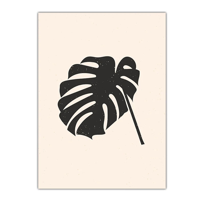 Minimalist Plant Wall Art, Black White Monstera Leaf Canvas Painting, Botanical Poster Print for Bedroom Living Room Wall Decor Peaceful Pleasures Health and Wellness 04 30x40cm No Frame China Mainland