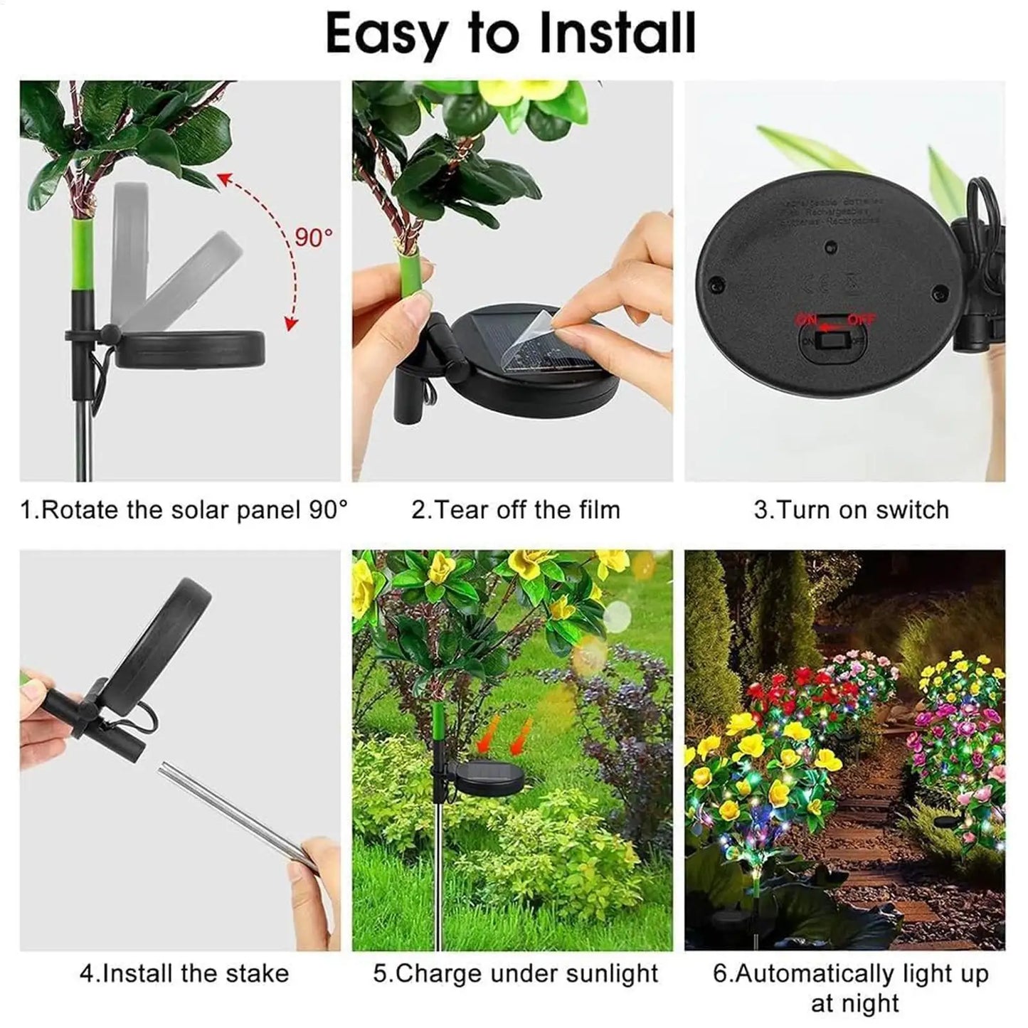 Solar LED Flower Garden Lights – IP65 Waterproof, 56 LEDs