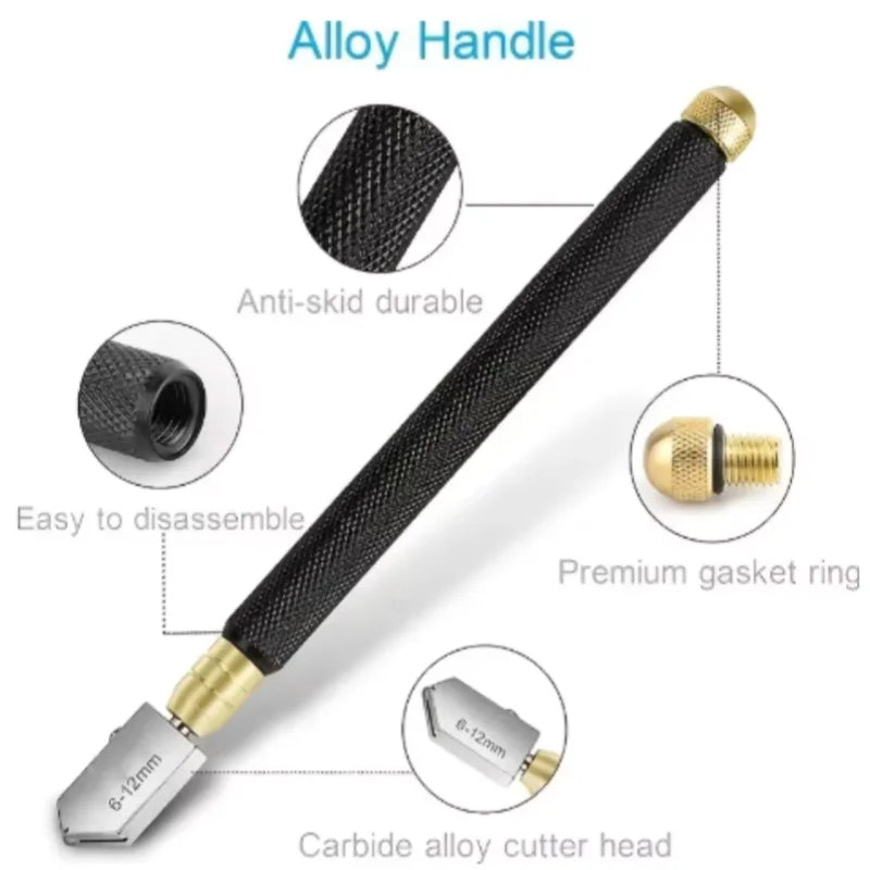 2PC Glass Knife Household Manual Multifunctional Tile Cutter Diamond Cut Thick Glass Roller Type Special Push Knife Manual Tools Peaceful Pleasures Health and Wellness
