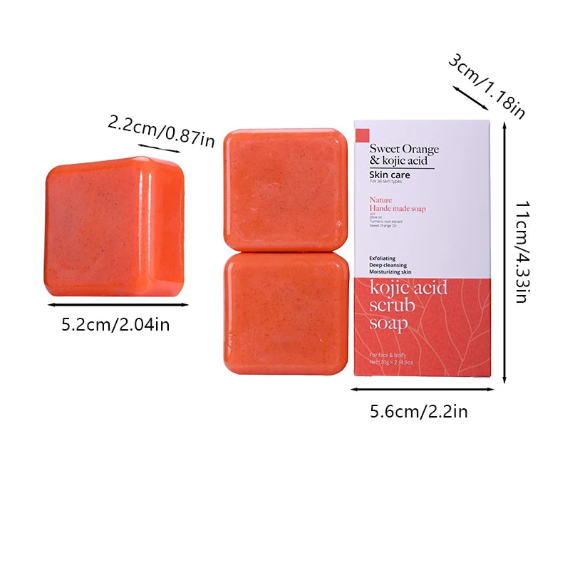 Handmade Soap 2 bars, Handmade Soap for Face and Bath, Turmeric Soap, Scrubber Soap for Deep Cleansing, Exfoliation, Body Moistu Peaceful Pleasures Health and Wellness
