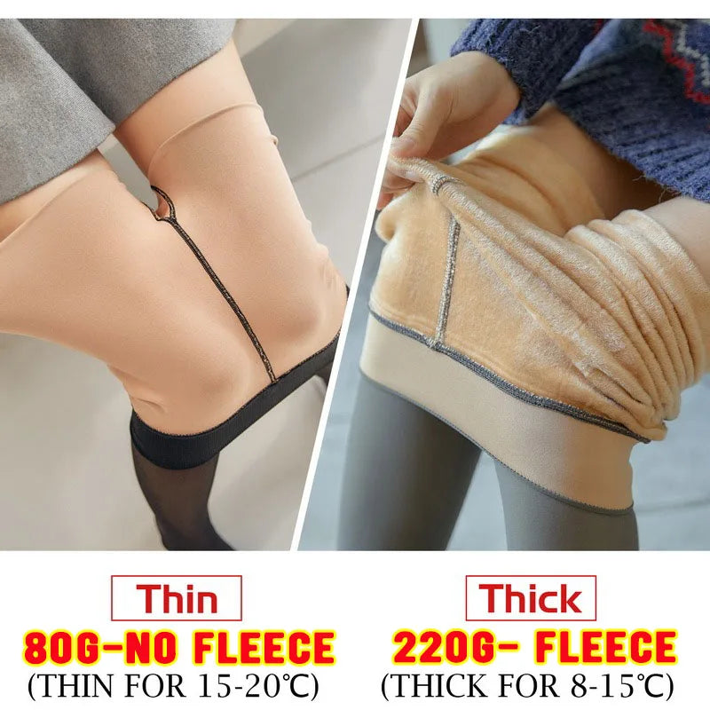 Women's Fleece Thermal Tights – Skin-Effect Winter Leggings