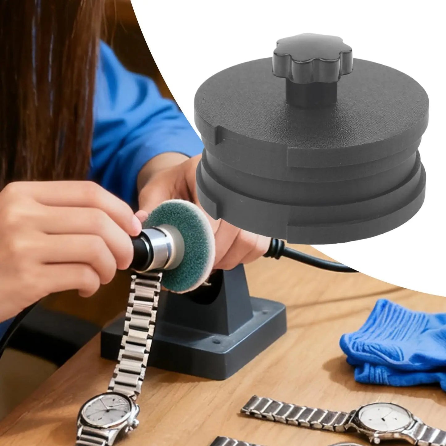 Watch Band Brushing Fixer Adjustable Fixture Jig Steel Strap Polishing Aid For Watchmaker Technicians Enthusiasts DIY User Peaceful Pleasures Health and Wellness