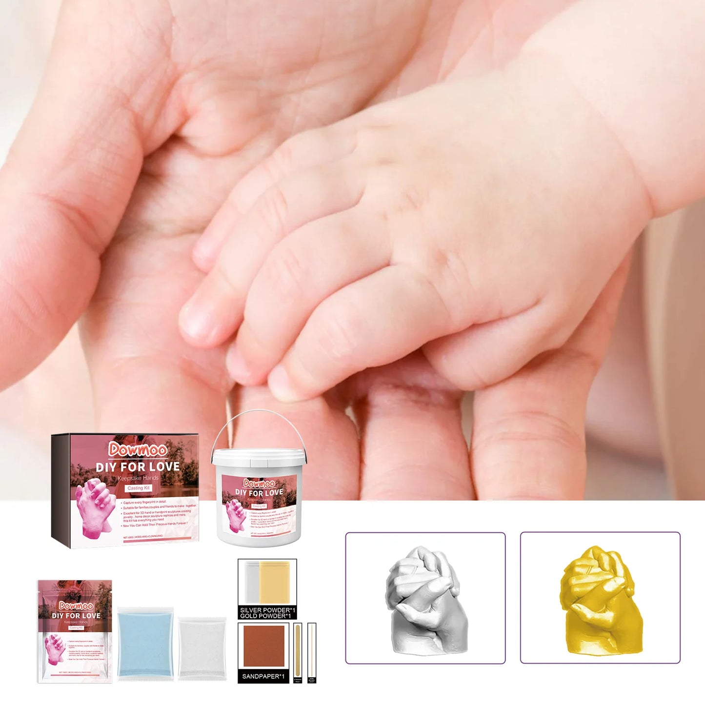 DIY Couple Hand Casting Kit | Gypsum Clone Mold Gift Set