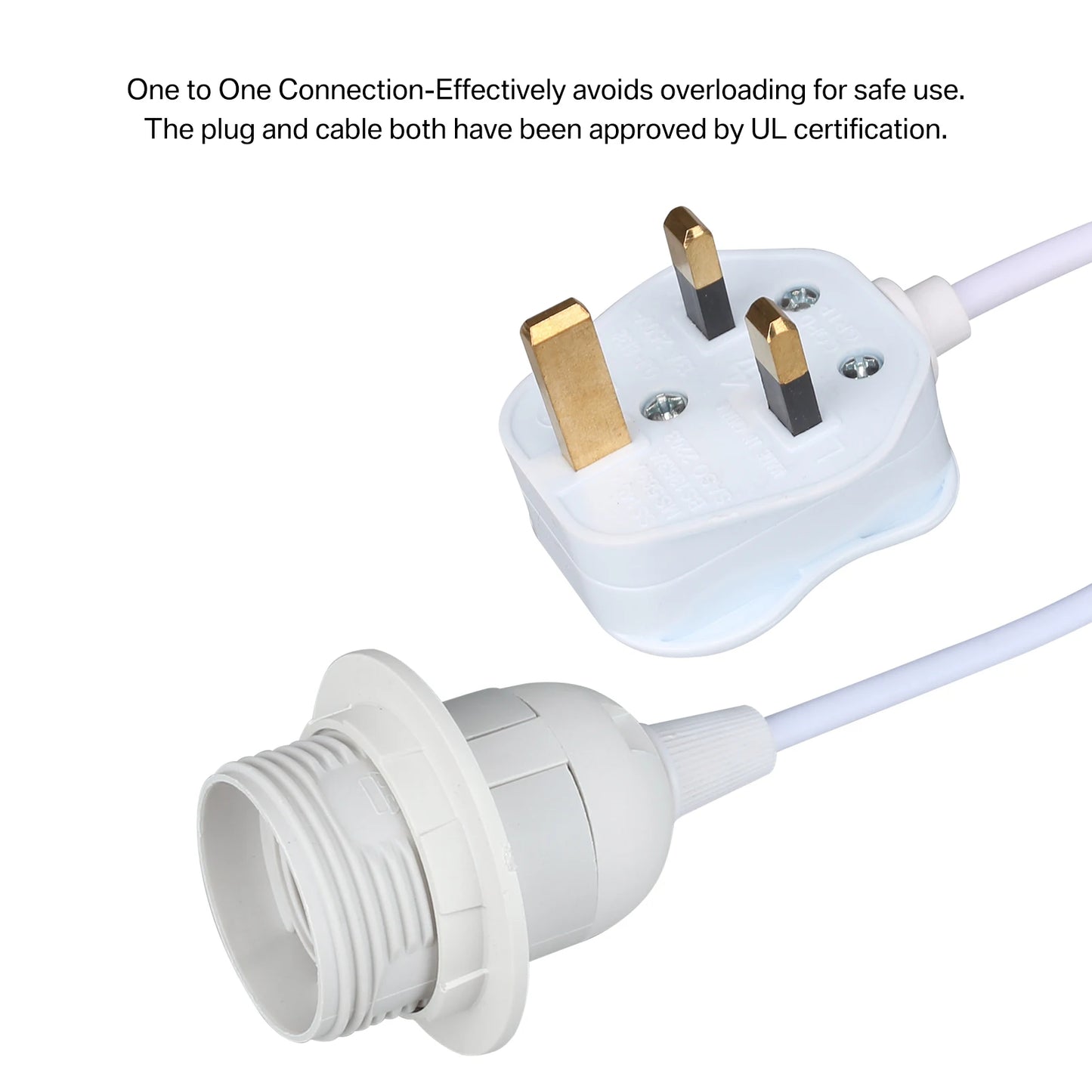 Ceiling Pendant Light Fitting E27 Screw Lamp Holder with Switch Suspended & Lock Ring for Shade 2 Core Extension Cable UK Plug Peaceful Pleasures Health and Wellness