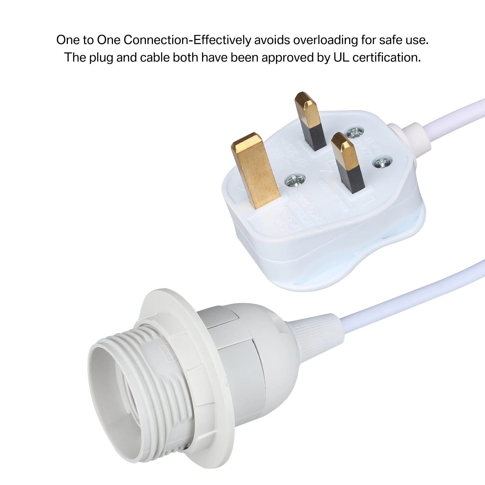 Ceiling Pendant Light Fitting E27 Screw Lamp Holder with Switch Suspended & Lock Ring for Shade 2 Core Extension Cable UK Plug Peaceful Pleasures Health and Wellness