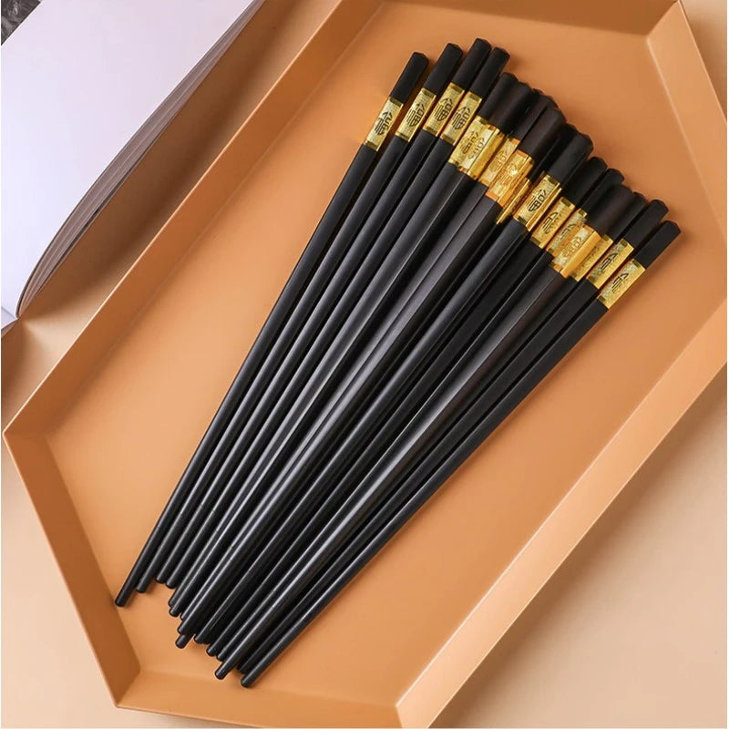 10 Pairs Japanese Chopsticks High Temperature for Sushi Sticks Reusable Alloy Korean Chopsticks Set Healthy Kitchen Tableware Peaceful Pleasures Health and Wellness