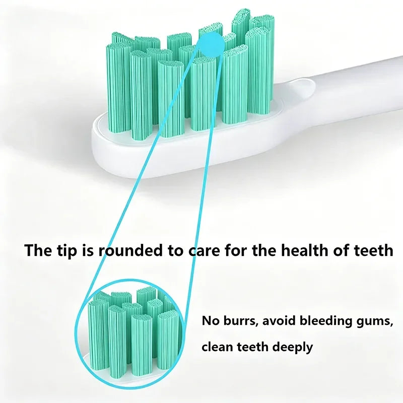 8-Pack Brush Heads for Xiaomi MIJIA T300/T500 Electric Toothbrush Toothbrush Replacement Heads Peaceful Pleasures Health and Wellness