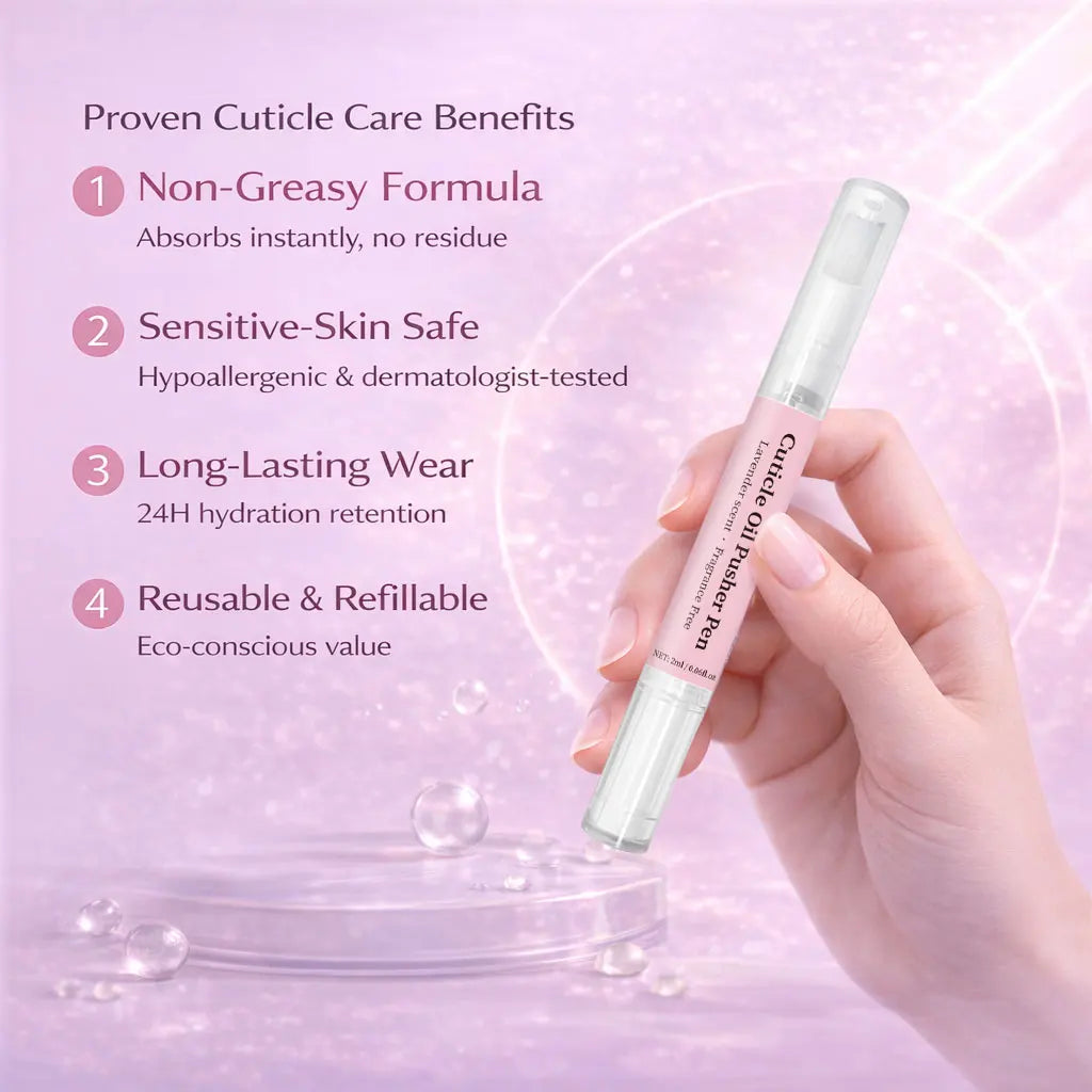 Cuticle Pusher & Oil Pen, 2ml Rose/Lavender Scented Nail Care Pen, Gentle Cuticle Remover for Dry & Damaged Nails, Moisturize Peaceful Pleasures Health and Wellness