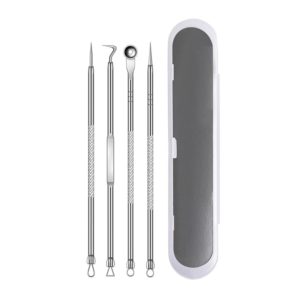 German Ultra-fine No. 5 Cell Pimples Blackhead Clip Tweezers Beauty Salon Scraping Closing Special Artifact Acne Needle Tools Peaceful Pleasures Health and Wellness 4Pcs