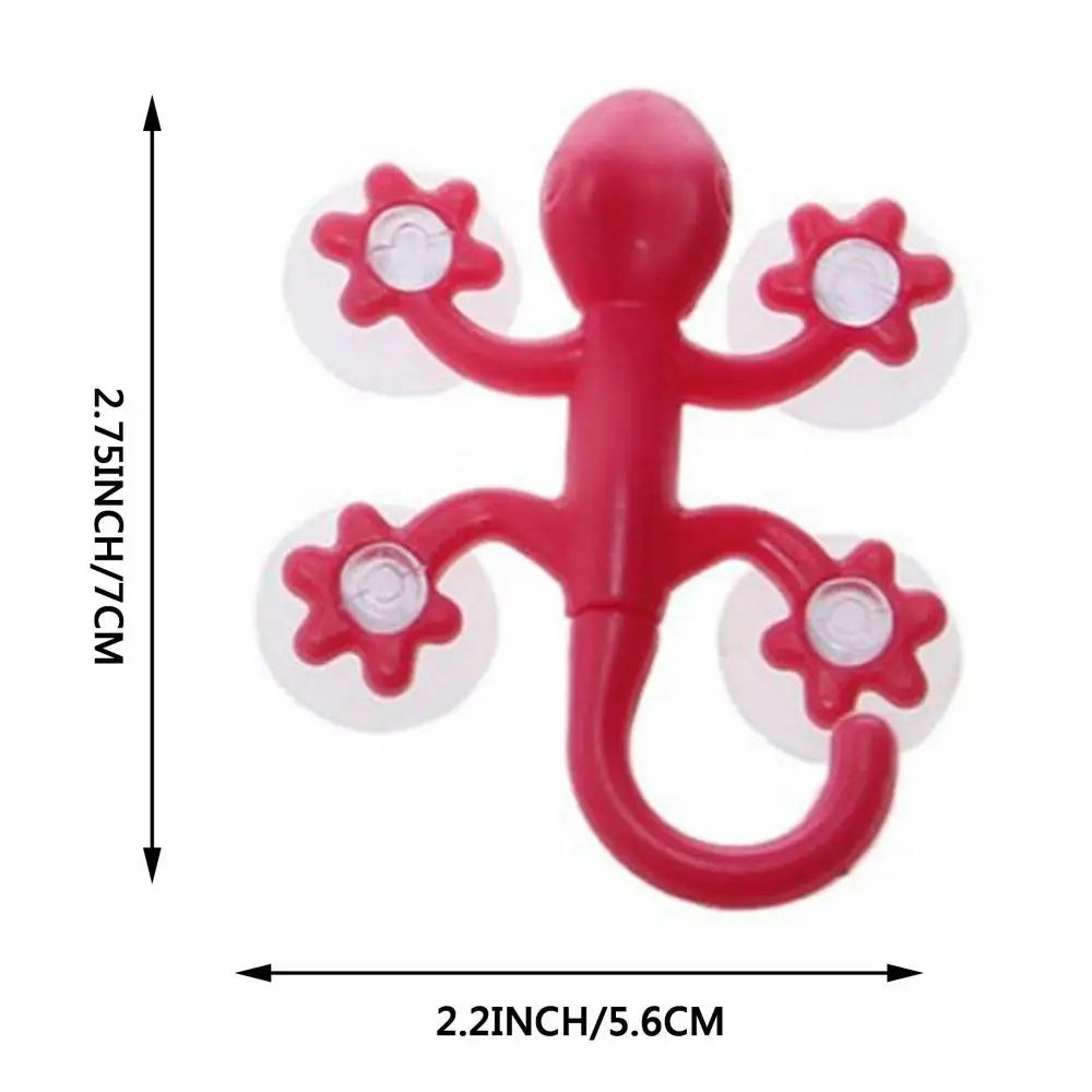 Gecko Suction Cup Wall Hook | 4-Cup Hanger for Bathroom & Kitchen
