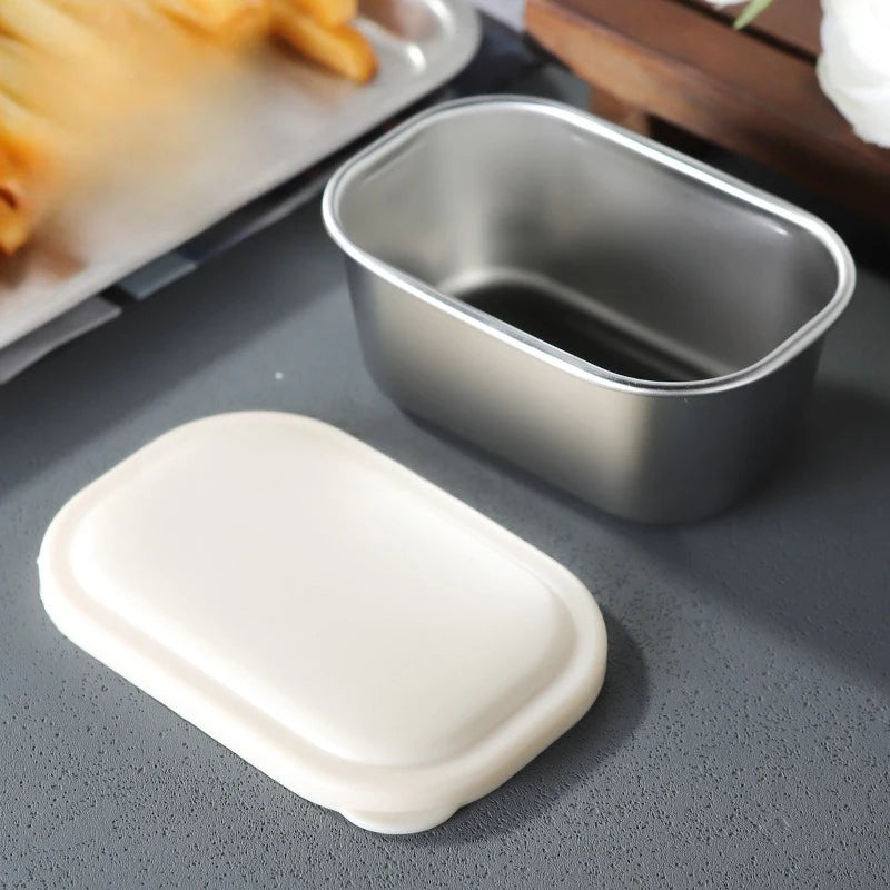 304 Stainless Steel Sauce Cup | Leak-Proof Silicone Lid