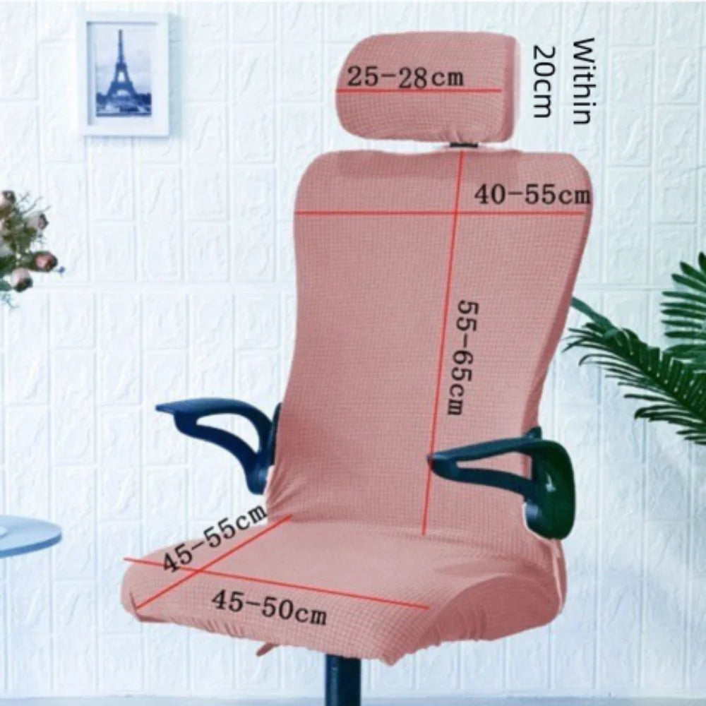 New Elastic Office Chair Cover Solid Color Washable Gaming Chair Cover Headrest Cover Computer Swivel Chair Cover Peaceful Pleasures Health and Wellness