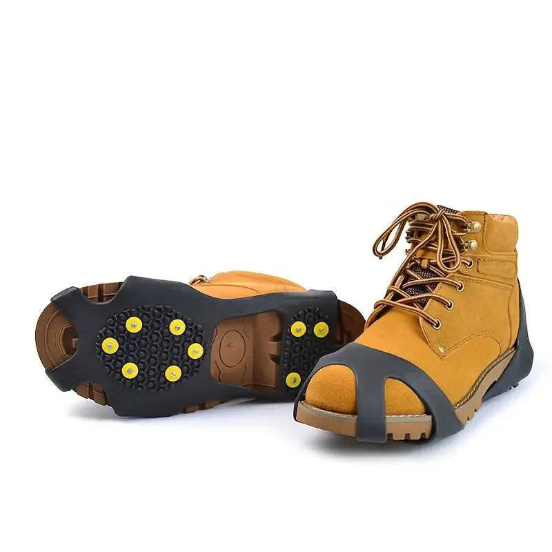 1Pair/2 Pairs Non-slip Shoes Covers, 10-tooth Ice Claws Spikes Crampons For Outdoor Mountaineering Camping Hiking Peaceful Pleasures Health and Wellness