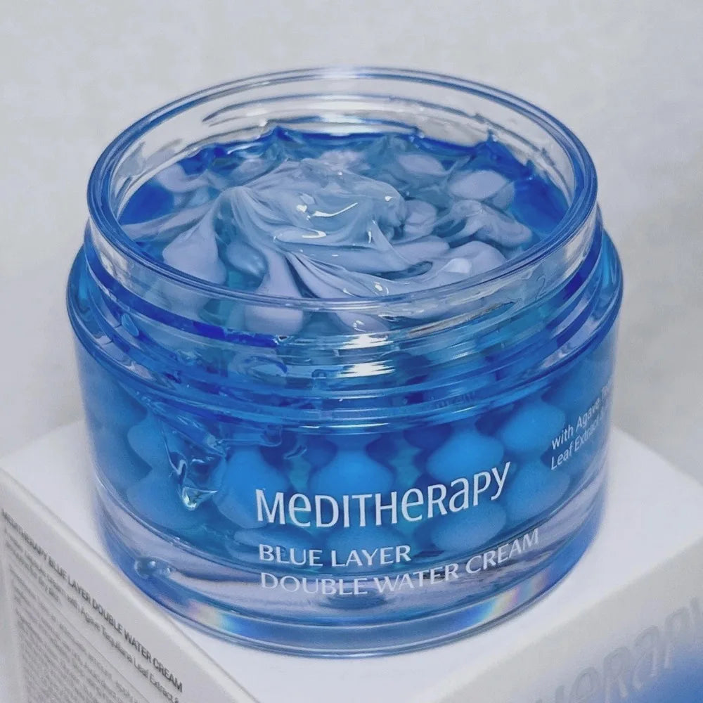 Meditherapy Blue Layer Double Water Cream With Agave Tequilana Leaf Extract Azulene 50g Original Nourish Hydrating Capsule Cream Peaceful Pleasures Health and Wellness