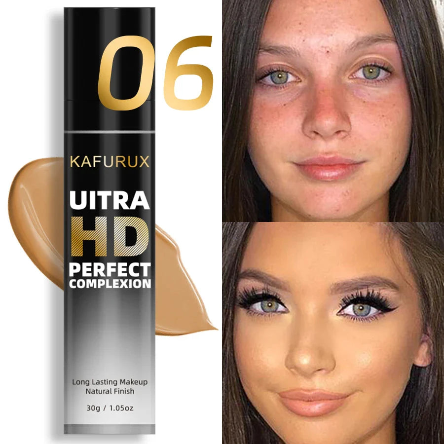 KAFURUX 8-Shade Full Coverage Matte Liquid Foundation 30g