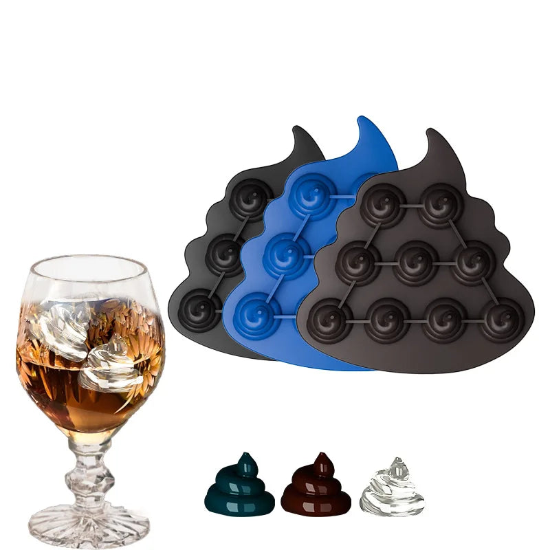 Funny Spoof Silicone Ice Cube Chocolate confectionery Tray Mold Whiskey silicone ice tray Spoof Funny Fecal shape ice box Peaceful Pleasures Health and Wellness