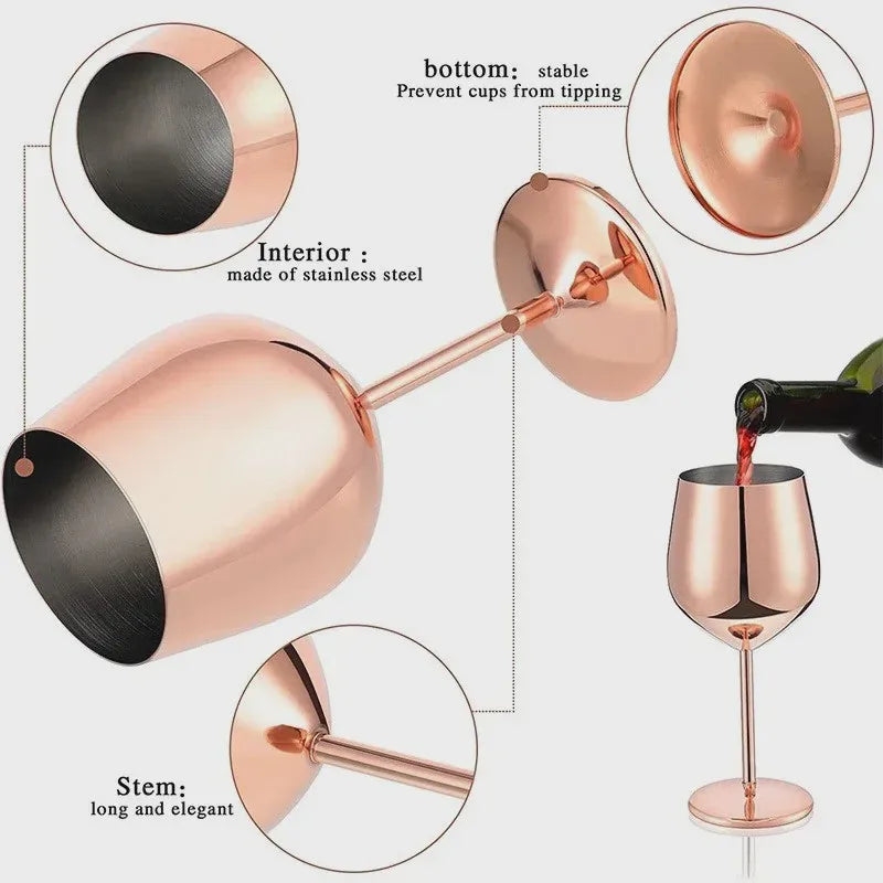 Stainless Steel Wine Glass Shatterproof Metal Glasses Red Wine Glasses Cocktail Glasses For Dinner Party Bar Champagne Flutes Peaceful Pleasures Health and Wellness