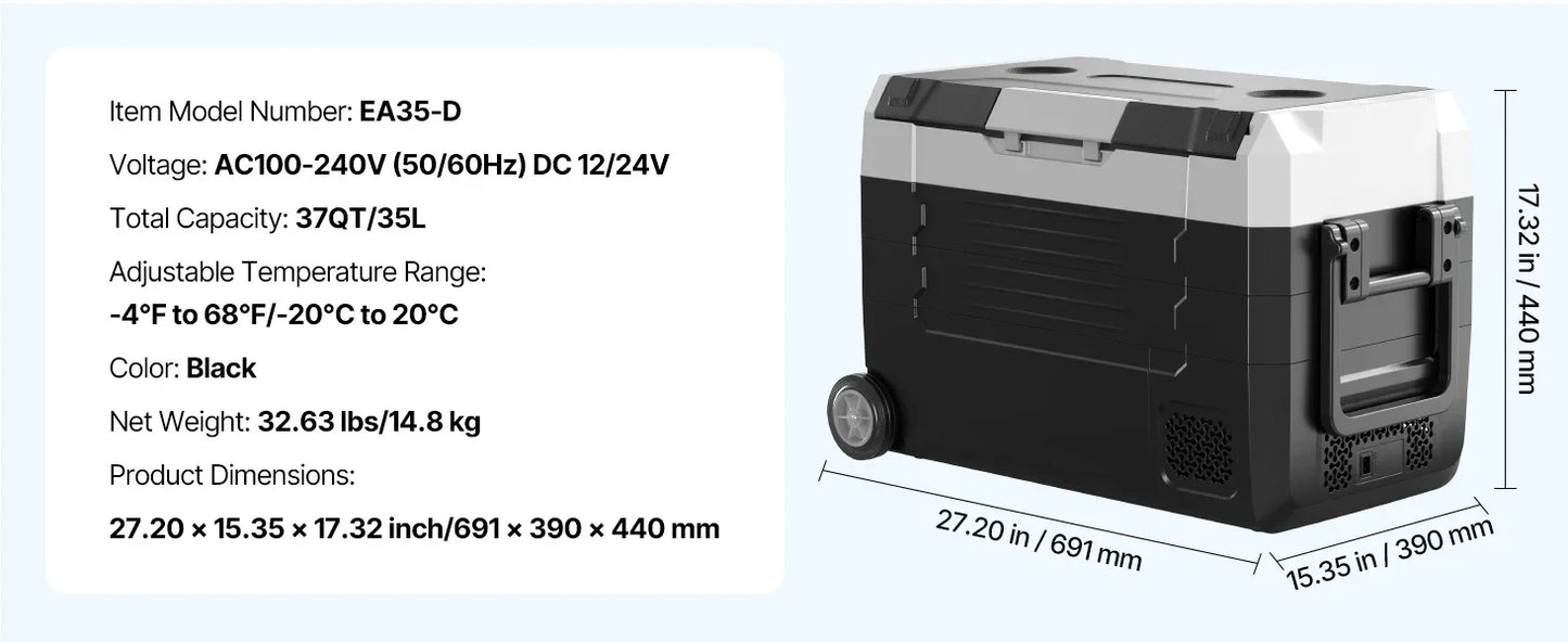 SucceBuy Car Refrigerator Mini Fridge Freezer