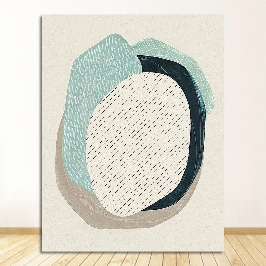 Poster Wall Art Canvas Painting Nordic Posters Prints Pictures For Living Room Home Decor Dot Abstract Line Color block Peaceful Pleasures Health and Wellness 1677-01 20x30cm Unframed