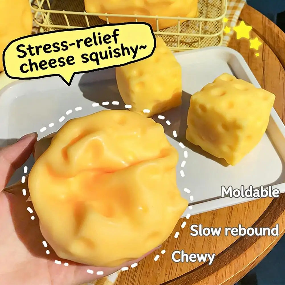 Jumbo Cheese Squeeze Ball – ASMR Sensory Fidget Toy | Fun Gift