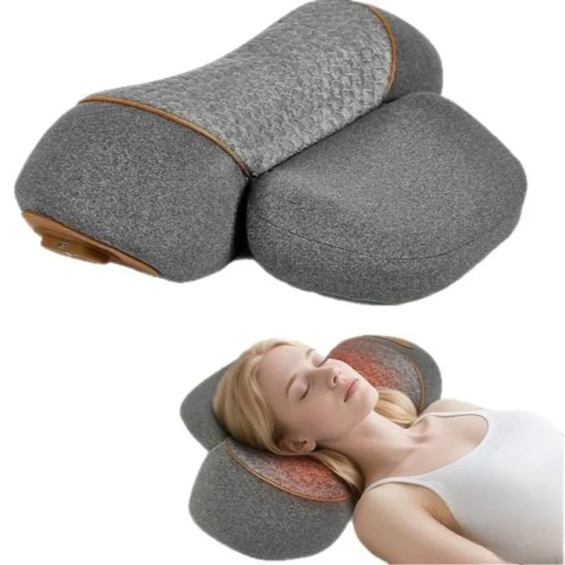 3in1 Electric Neck Massager Cervical Pillow Hot Compress Neck Stretch Heating Vibration Shoulder Massage Pillow Back Traction Peaceful Pleasures Health and Wellness