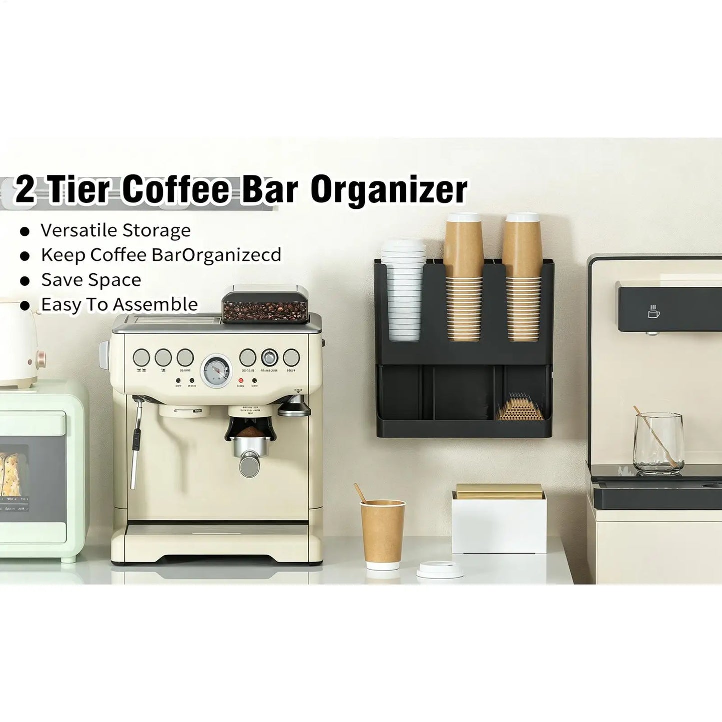 6-Compartment Coffee Station Organizer | Pods, Tea & Condiments