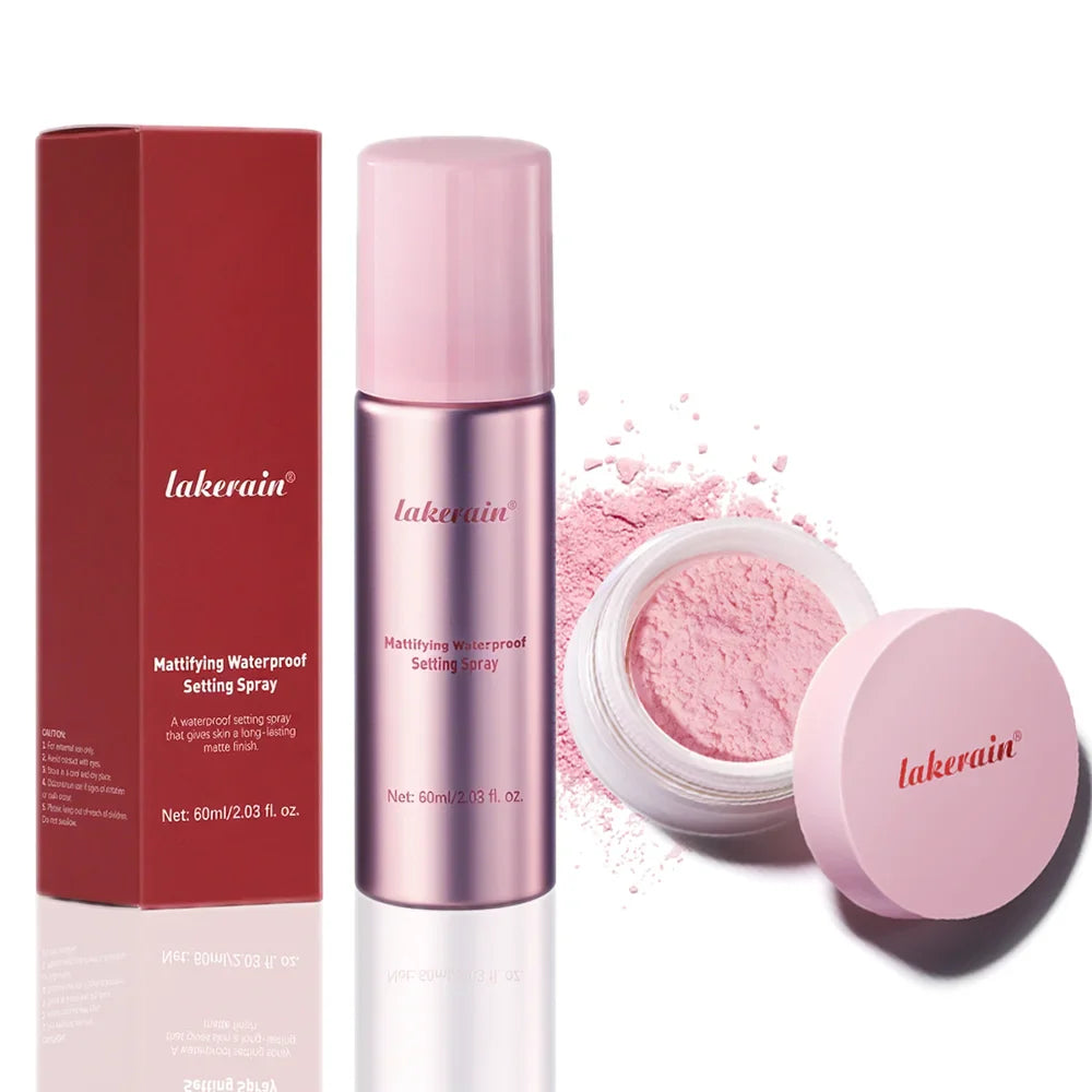 Matte Setting Powder & Spray Set – Oil Control, Waterproof