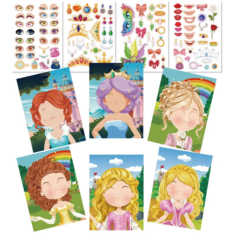 Makeup Sticker Book Kids Girls DIY Graffiti Filling Painting Picture