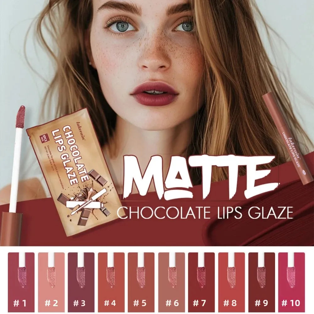 Lakerain Velvet Matte Lip Glaze Set – Waterproof, 5-Piece