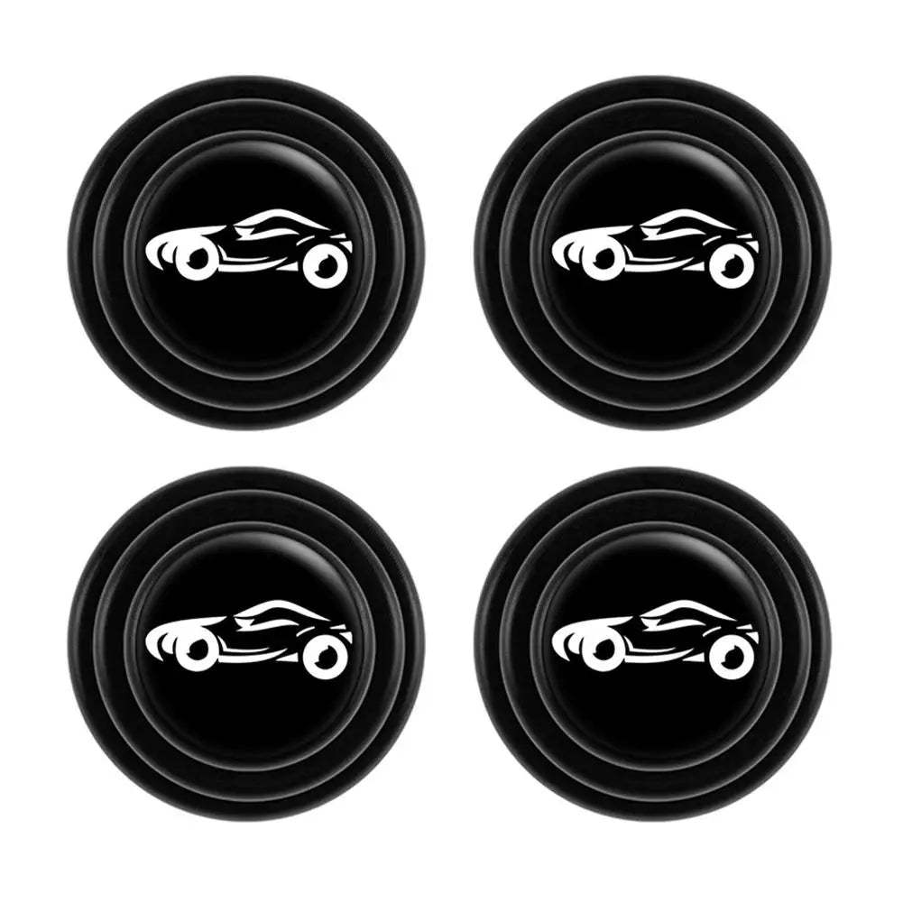 4Pcs Car Door Shock Absorber Pads Silicone Three-Layer Buffer Anti-Collision Noise Reduction Stickers Peaceful Pleasures Health and Wellness 4pcs Black