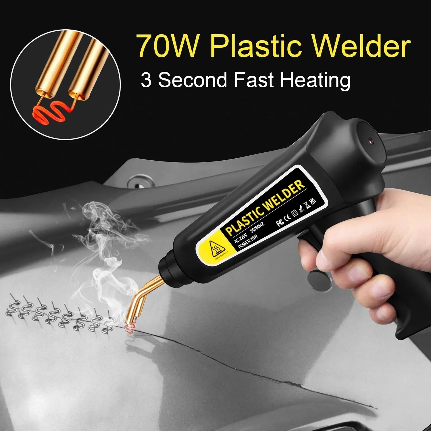 New Heat Gun Plastic Welding Machine Bumper Soldering Iron Staples Bumper Repair Car Tools Kit HOT Stapler Plastic Welder Peaceful Pleasures Health and Wellness