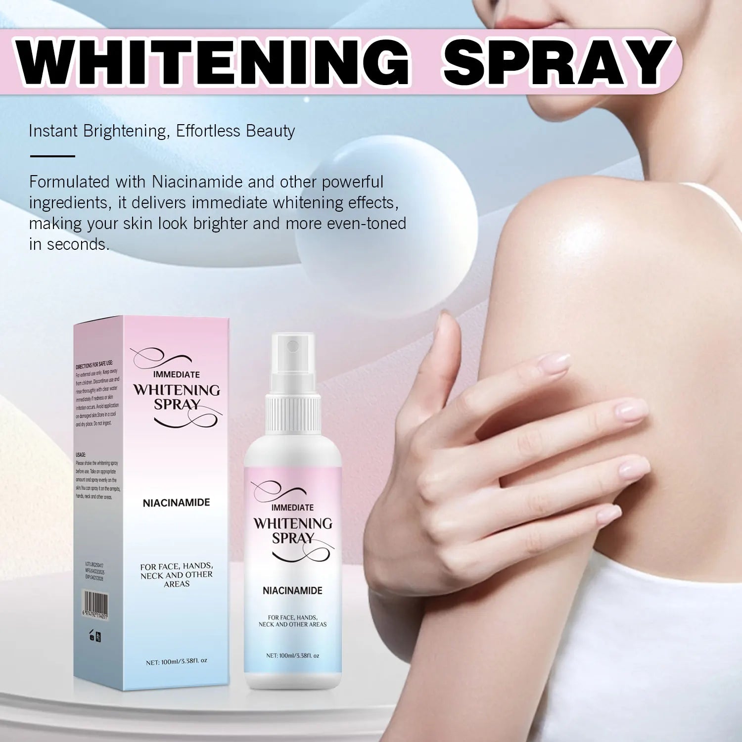 100ml BB Brightening Spray for Women Skin Immediate Brightening Moisturizing BB Cream Face Foundation Skin Care Beauty Cosmetics Peaceful Pleasures Health and Wellness