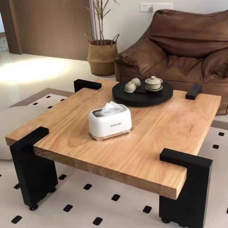 Square Luxury Coffee Table Solid Wood Walnut Designer Small Coffee Table Living Room Black Mesa De Centro Sala Home Furniture Peaceful Pleasures Health and Wellness