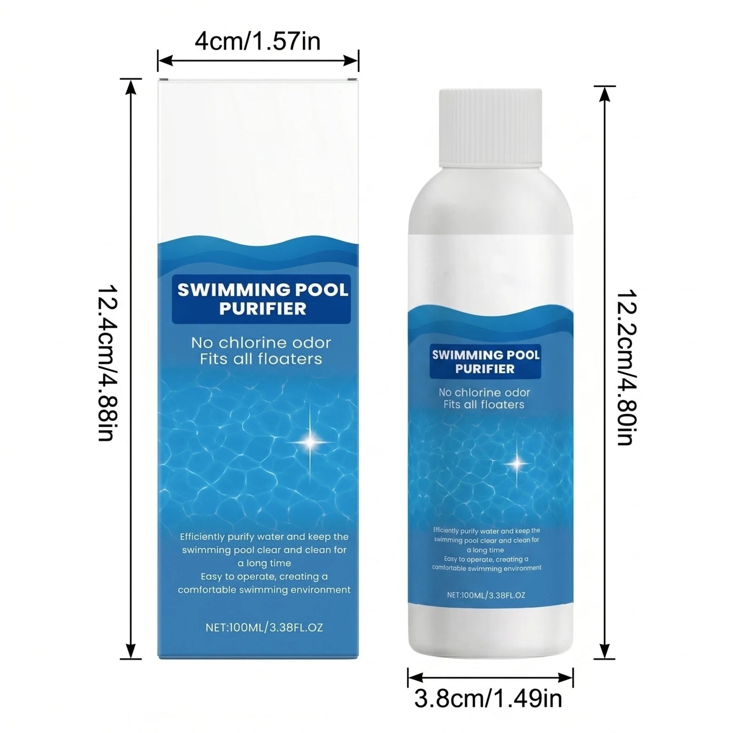 100ml Pool Water Clarifier & Purifier Liquid | Fast-Dissolving