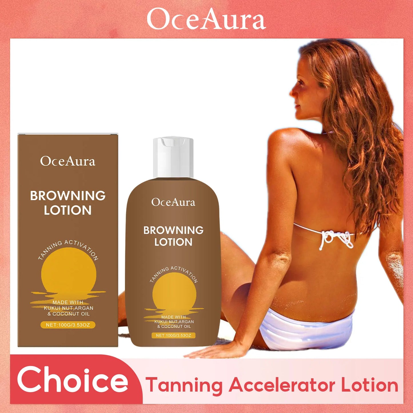 OceAura Sunless Self Tanner Bronzing Lotion – Face & Body