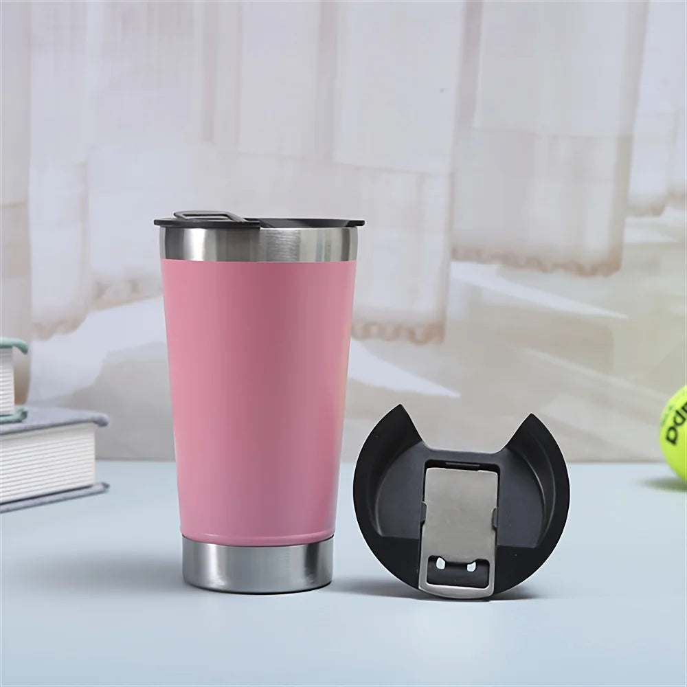 8-Pack 16oz Vacuum Insulated Beer Tumbler Set with Bottle Opener
