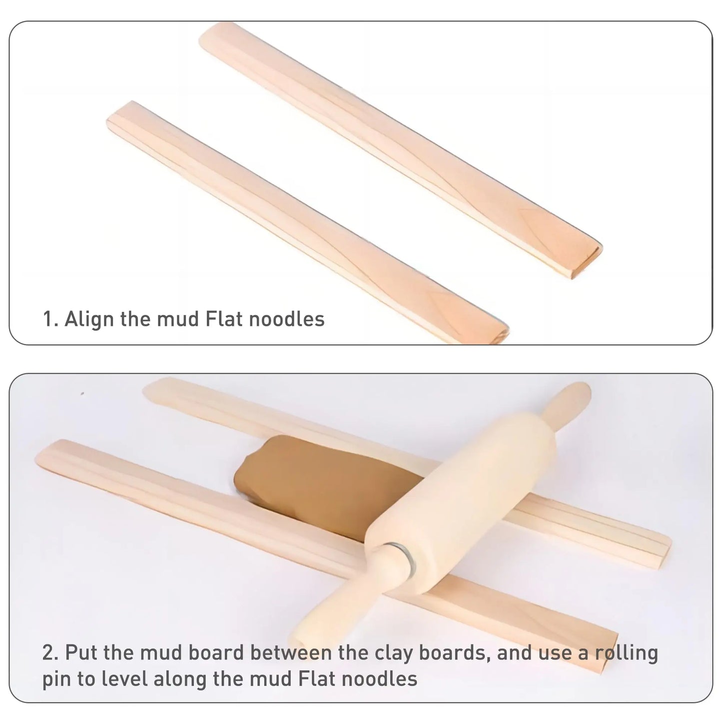 Wooden Clay Roller Multi-size Thickness Spacers Pottery Polymer