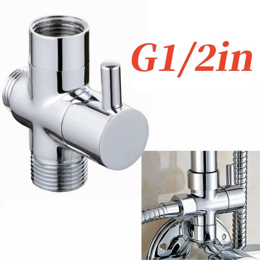 G1/2 3-Way Diverter Valve – Shower, Bidet & Sink T-Adapter Plumbing Diverter Valve Oasis Select