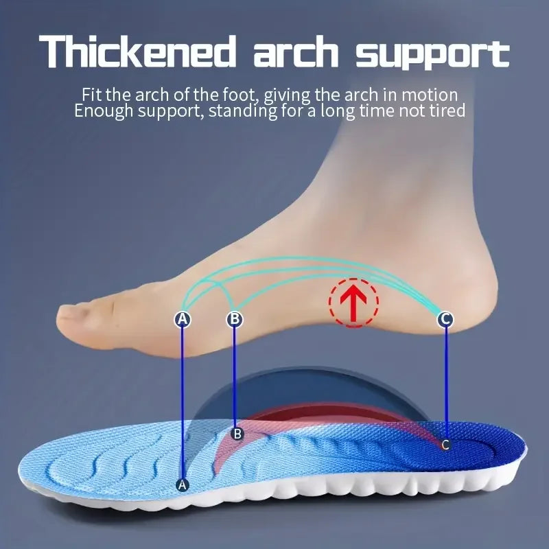 4D Latex Sport Insoles Super Soft High Elasticity Shoe Pads, Deodorant Cushion Arch Support Running Insoles Foot Insole Peaceful Pleasures Health and Wellness